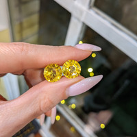 13.81&nbsp;Ct.Tw.Total Carat Weight Yellow Sapphire Pair from Ceylon (Sri Lanka) Life Style