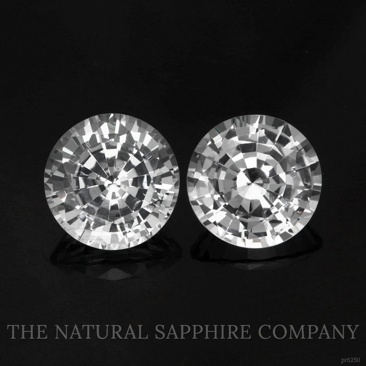 4.51 Ct.Tw. White Sapphire Pair from Ceylon (Sri Lanka)
