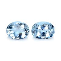 2.38 Ct.Tw.Total Carat Weight Aquamarine Pair from Afghanistan Video