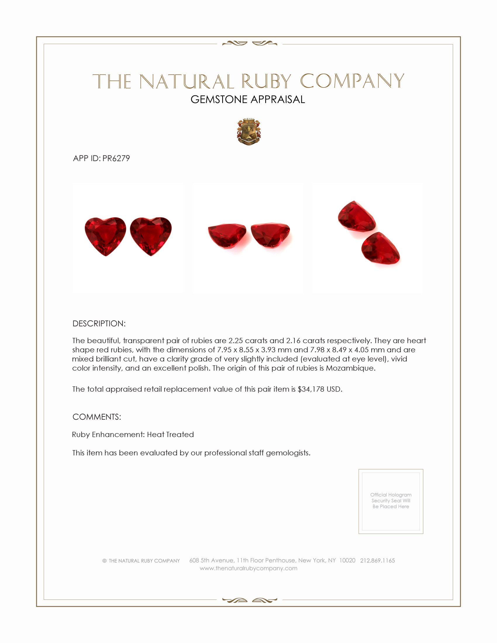 4.41 Ct.Tw. Ruby Pair from Mozambique