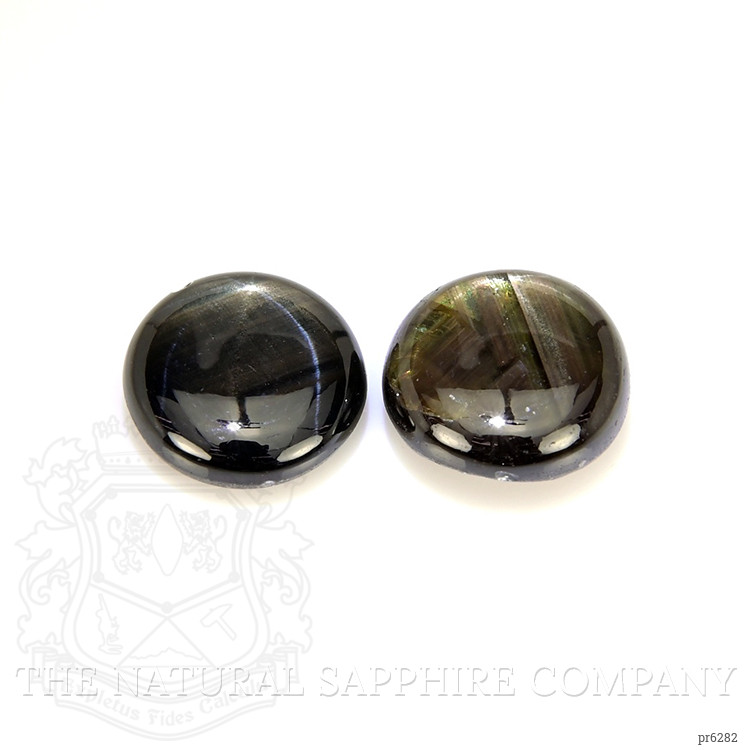 4.23 Ct.Tw. Black Star Sapphire Pair from Burma (Myanmar)