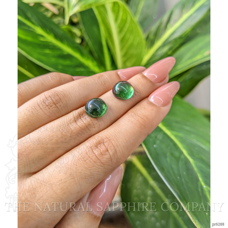 9.58 Ct.Tw. Cabochon Tourmaline Pair from Mozambique