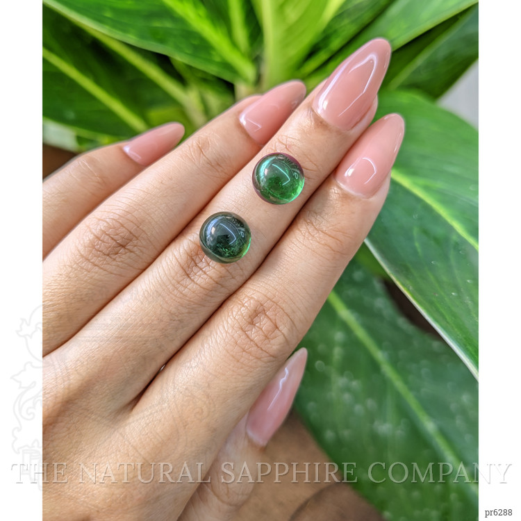 9.58 Ct.Tw. Cabochon Tourmaline Pair from Mozambique