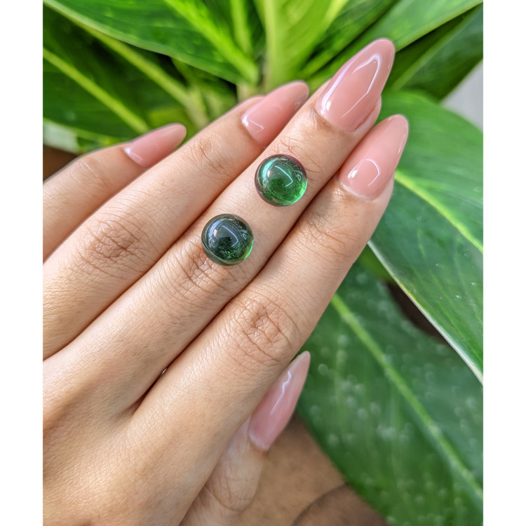 9.58 Ct.Tw. Cabochon Tourmaline Pair from Mozambique