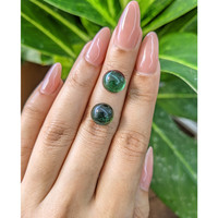 9.58 Ct.Tw.Total Carat Weight Cabochon Tourmaline Pair from Mozambique Life Style