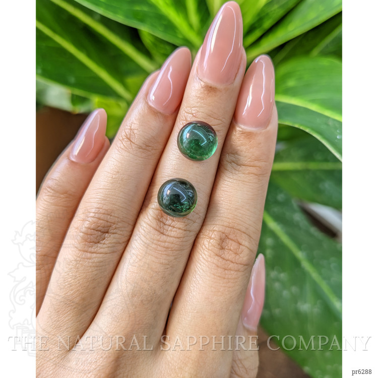 9.58 Ct.Tw. Cabochon Tourmaline Pair from Mozambique