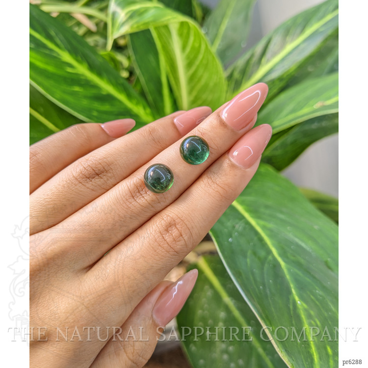 9.58 Ct.Tw. Cabochon Tourmaline Pair from Mozambique