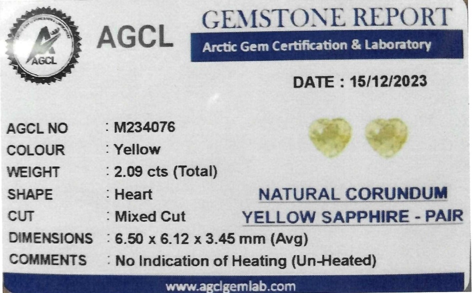 2.09 Ct.Tw. Yellow Sapphire Pair from Ceylon (Sri Lanka)