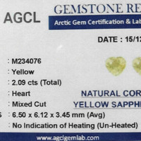 2.09 Ct.Tw.Total Carat Weight Yellow Sapphire Pair from Ceylon (Sri Lanka) Scan Report