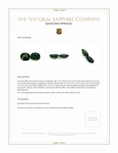 6.45 Ct.Tw.Total Carat Weight Bluish Green Sapphire Pair from Madagascar Appraisal