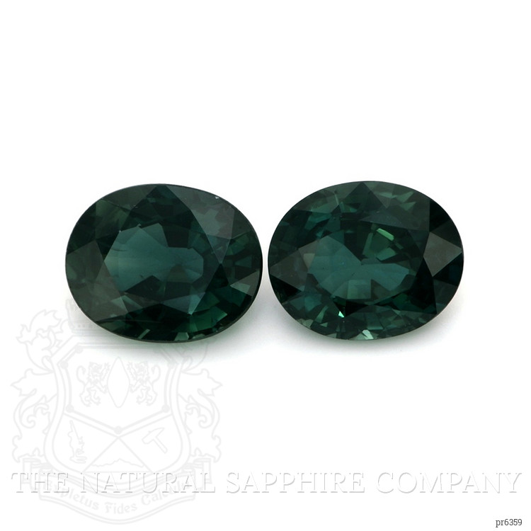 6.88 Ct.Tw. Greenish Blue Sapphire Pair from Madagascar