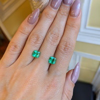 1.85 Ct.Tw.Total Carat Weight Emerald Pair from Colombia Life Style