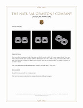 42.67 Ct.Tw.Total Carat Weight Bluish Grey Quartz Pair from Brazil Appraisal