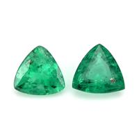 0.57 Ct.Tw.Total Carat Weight Emerald Pair from Zambia Video