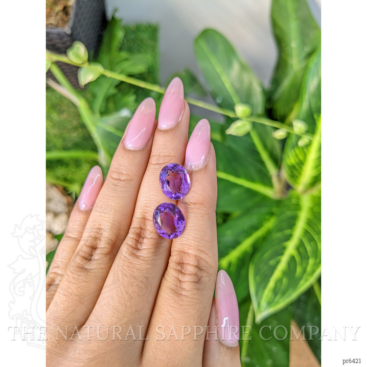8.42 Ct.Tw. Amethyst Pair from Brazil