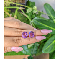 8.42 Ct.Tw.Total Carat Weight Amethyst Pair from Brazil Life Style