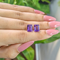 5.13 Ct.Tw.Total Carat Weight Amethyst Pair from Brazil Life Style