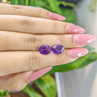 5.30 Ct.Tw.Total Carat Weight Amethyst Pair from Brazil Life Style