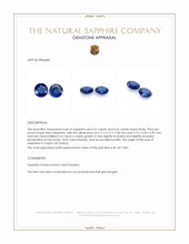 1.23 Ct.Tw.Total Carat Weight Blue Sapphire Pair from Ceylon (Sri Lanka) Appraisal