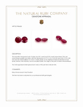 1.74 Ct.Tw.Total Carat Weight Purplish Red Ruby Pair from Mozambique Appraisal