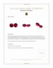 1.74 Ct.Tw.Total Carat Weight Ruby Pair from Mozambique Appraisal