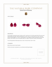 1.85 Ct.Tw.Total Carat Weight Ruby Pair from Mozambique Appraisal