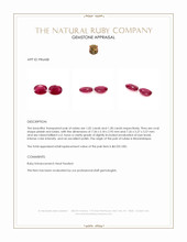 2.30 Ct.Tw.Total Carat Weight Pinkish Red Ruby Pair from Mozambique Appraisal