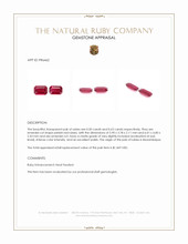 1.13 Ct.Tw.Total Carat Weight Pinkish Red Ruby Pair from Mozambique Appraisal