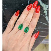 9.30 Ct.Tw.Total Carat Weight Emerald Pair from Zambia Life Style