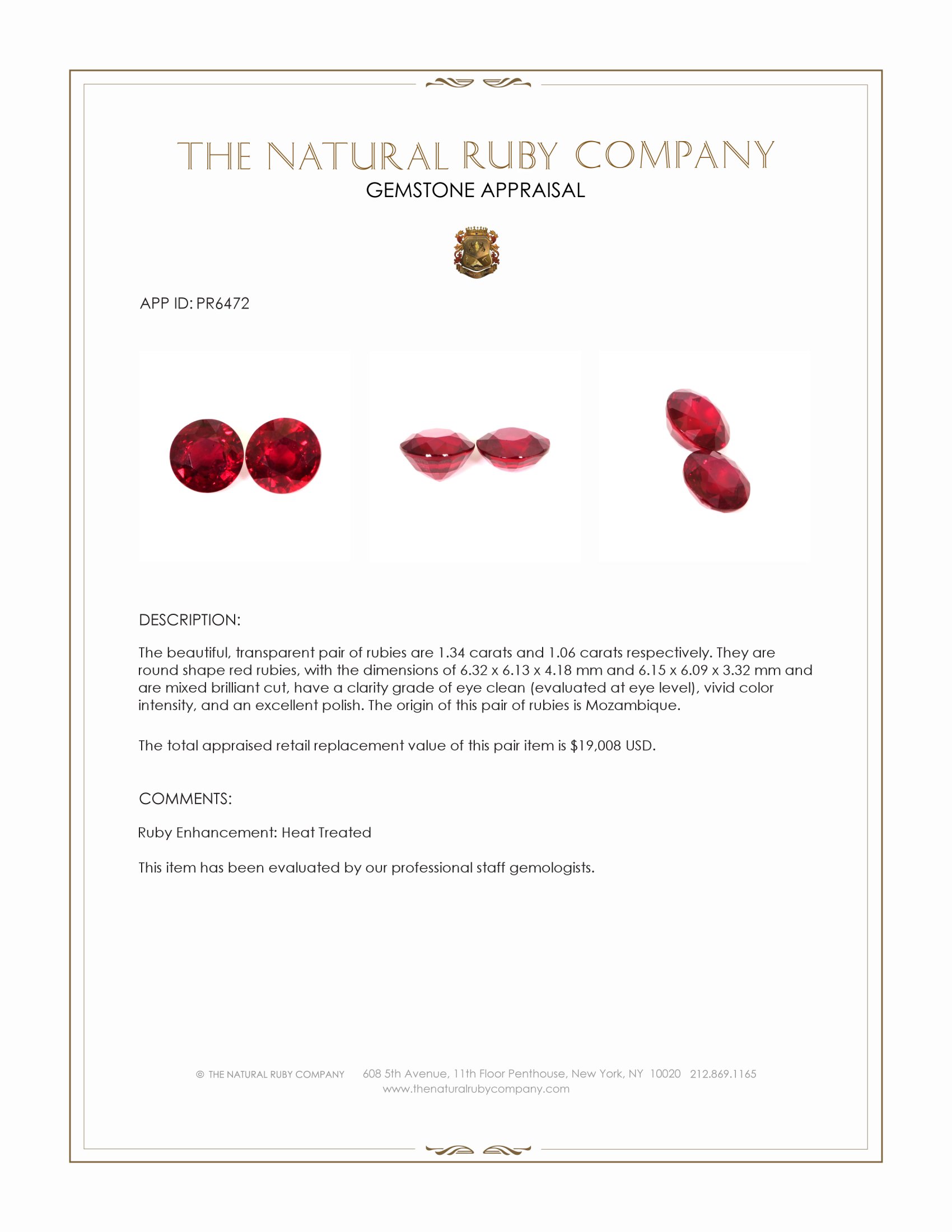 2.40 Ct.Tw. Ruby Pair from Mozambique