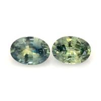 1.59 Ct.Tw.Total Carat Weight Bluish Green Sapphire Pair from Madagascar Video