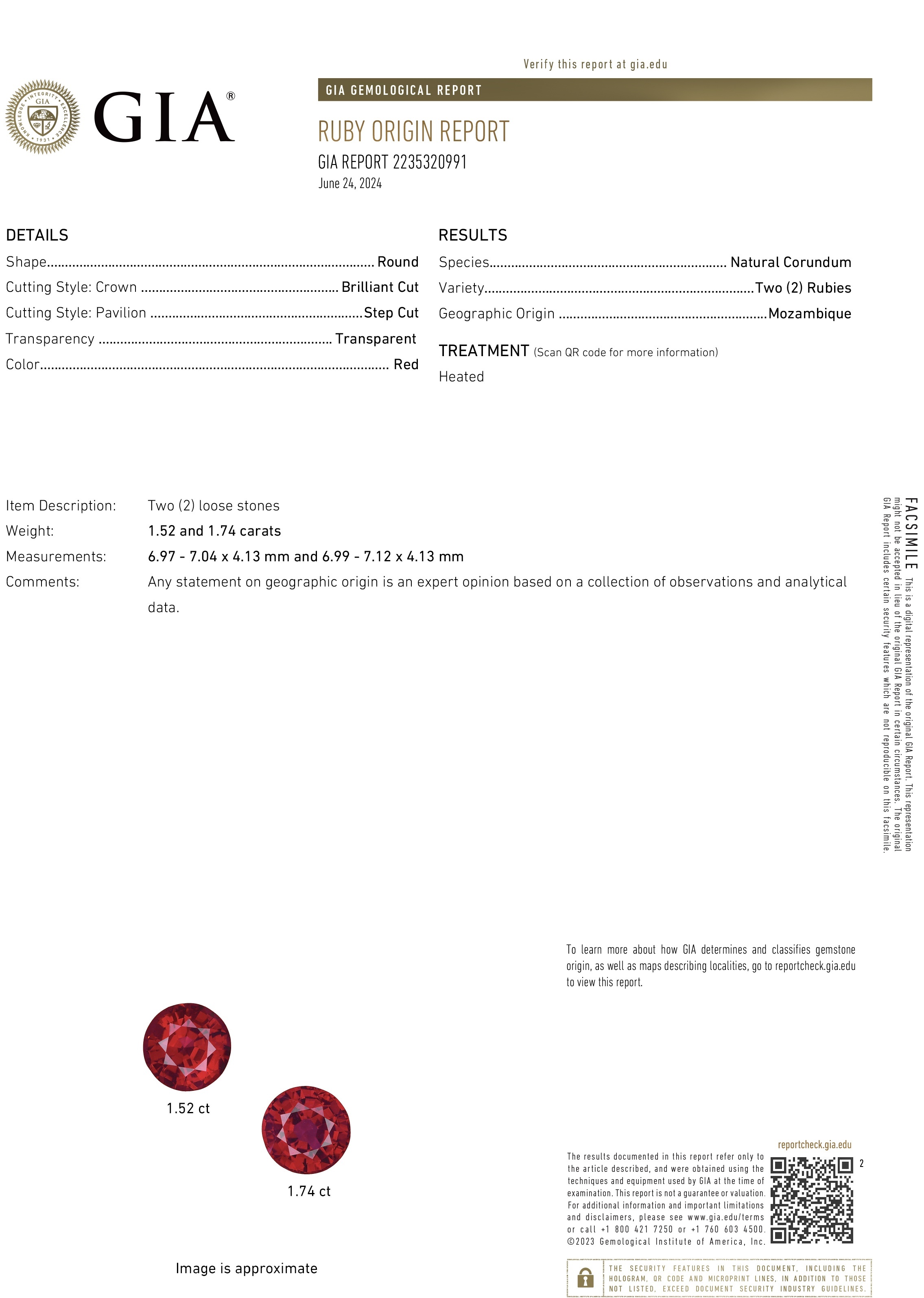 3.27 Ct.Tw. Ruby Pair from Mozambique