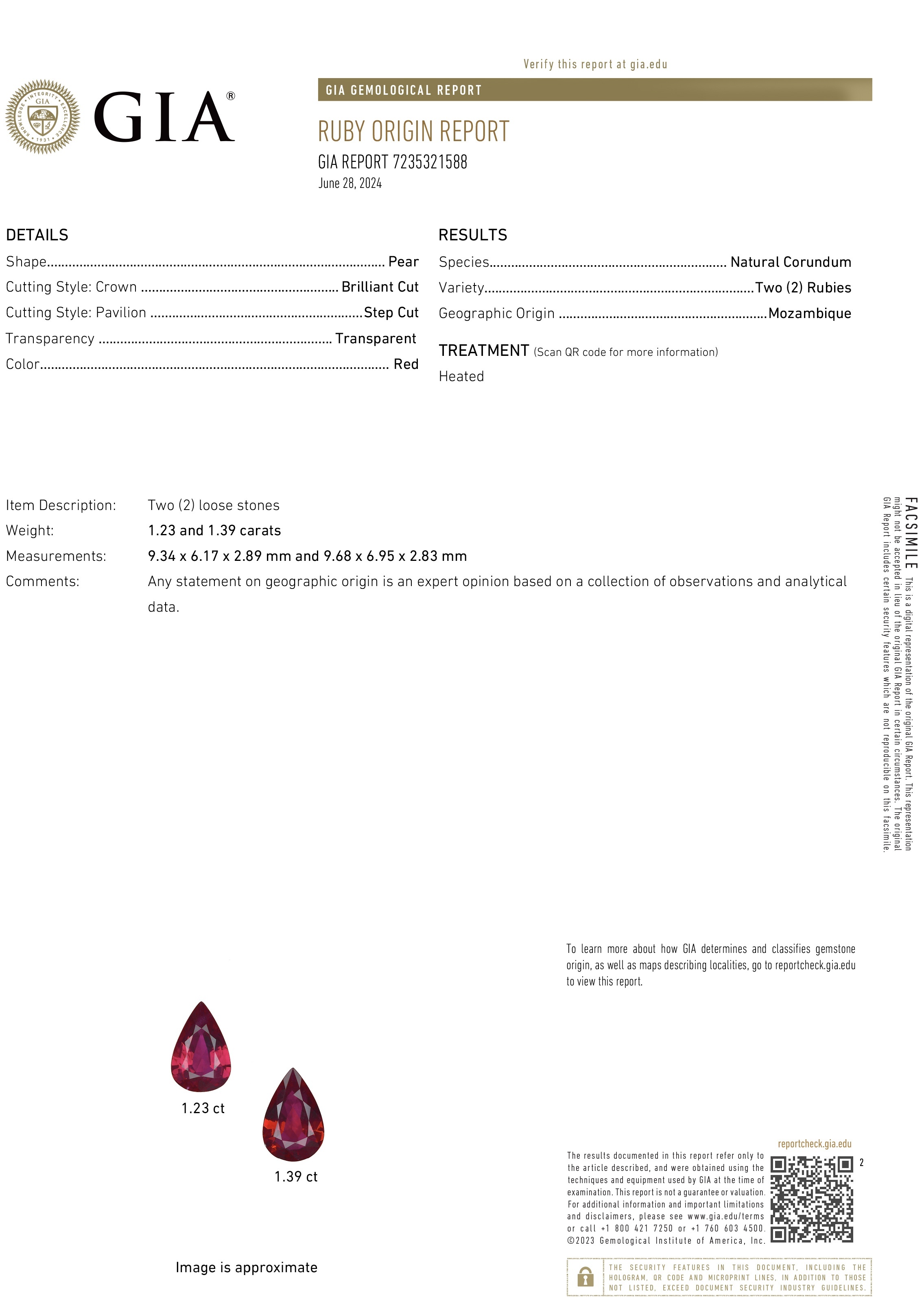 2.62 Ct.Tw. Ruby Pair from Mozambique
