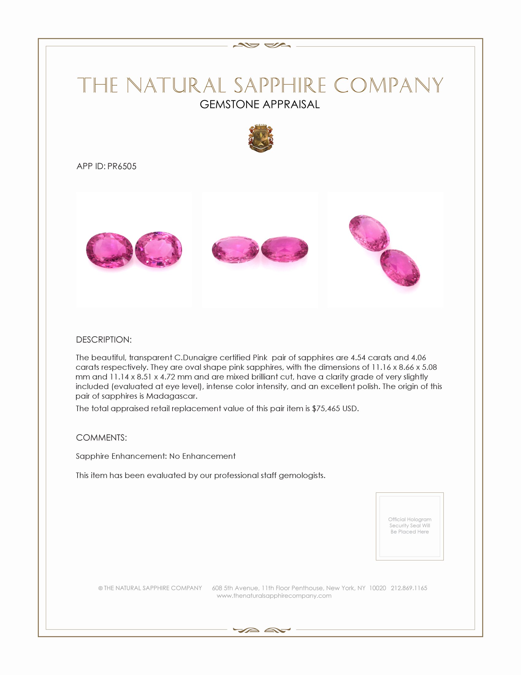 8.60 Ct.Tw. Pink Sapphire Pair from Madagascar