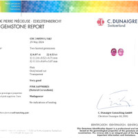 8.60 Ct.Tw.Total Carat Weight Pink Sapphire Pair from Madagascar Scan Report