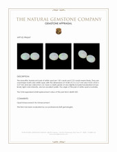 4.05 Ct.Tw.Total Carat Weight Cabochon Opal Pair from Australia Appraisal