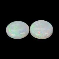 4.05 Ct.Tw.Total Carat Weight Cabochon White Opal Pair from Australia Video