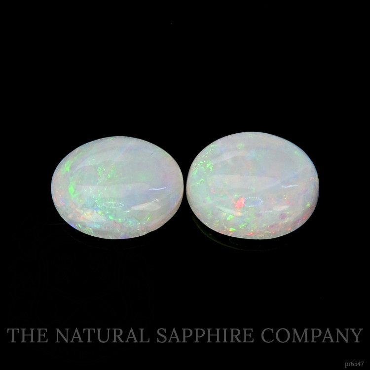 4.05 Ct.Tw. Cabochon White Opal Pair from Australia