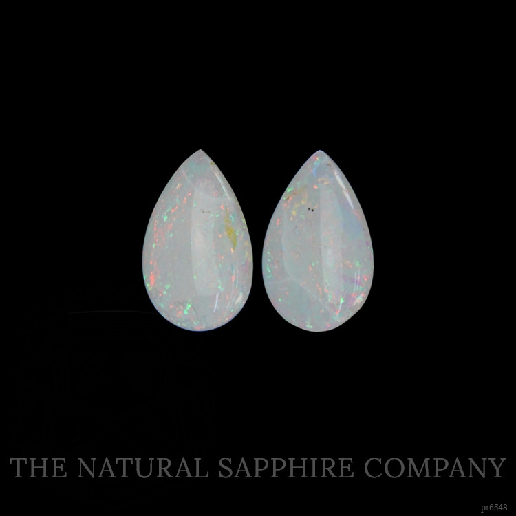 2.57 Ct.Tw. Cabochon White Opal Pair from Australia