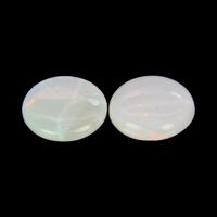 2.59 Ct.Tw.Total Carat Weight Cabochon White Opal Pair from Australia Video