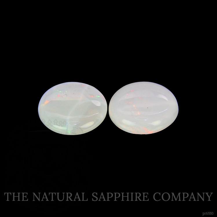 2.59 Ct.Tw. Cabochon White Opal Pair from Australia