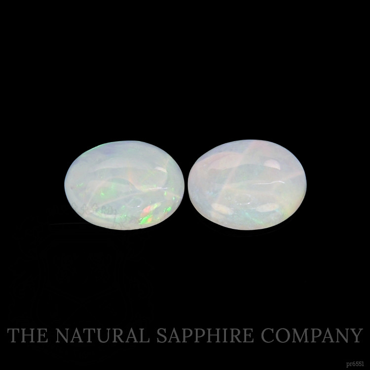3.28 Ct.Tw. Cabochon White Opal Pair from Australia