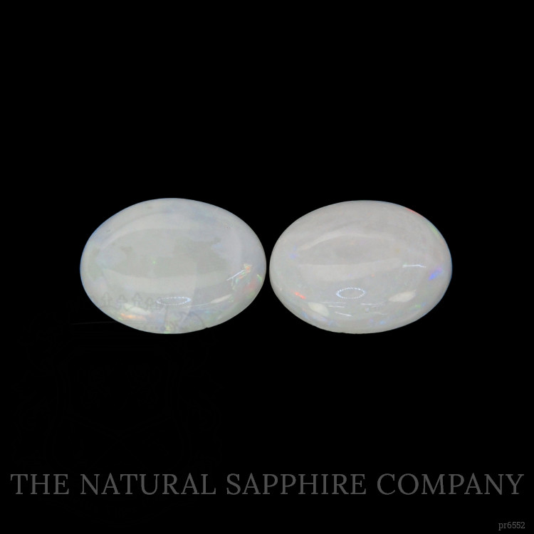2.62 Ct.Tw. Cabochon White Opal Pair from Australia