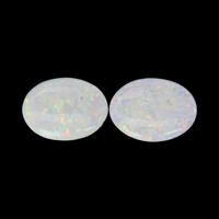 1.78 Ct.Tw.Total Carat Weight Cabochon White Opal Pair from Australia Video