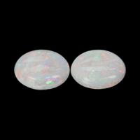 1.62 Ct.Tw.Total Carat Weight Cabochon White Opal Pair from Australia Video