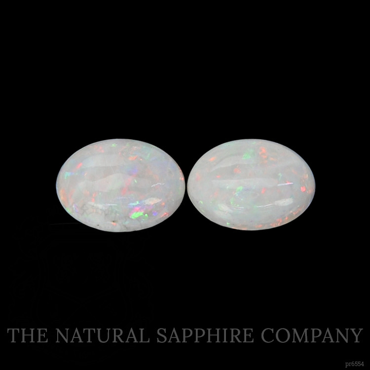 1.62 Ct.Tw. Cabochon White Opal Pair from Australia