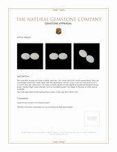 2.02 Ct.Tw.Total Carat Weight Cabochon White Opal Pair from Australia Appraisal