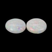 2.02 Ct.Tw.Total Carat Weight Cabochon White Opal Pair from Australia Video