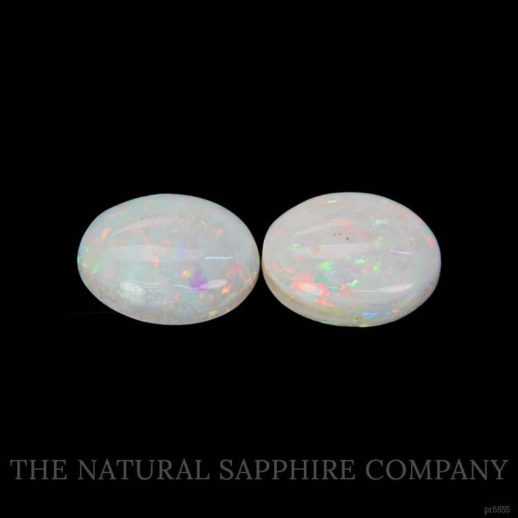 2.02 Ct.Tw. Cabochon White Opal Pair from Australia