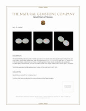 3.92 Ct.Tw.Total Carat Weight Cabochon White Opal Pair from Australia Appraisal